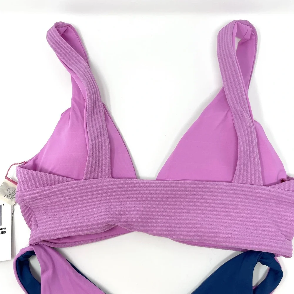 L*SPACE Rib Fisher Mercury Bikini Set In Indigo Rosebud Size Small New